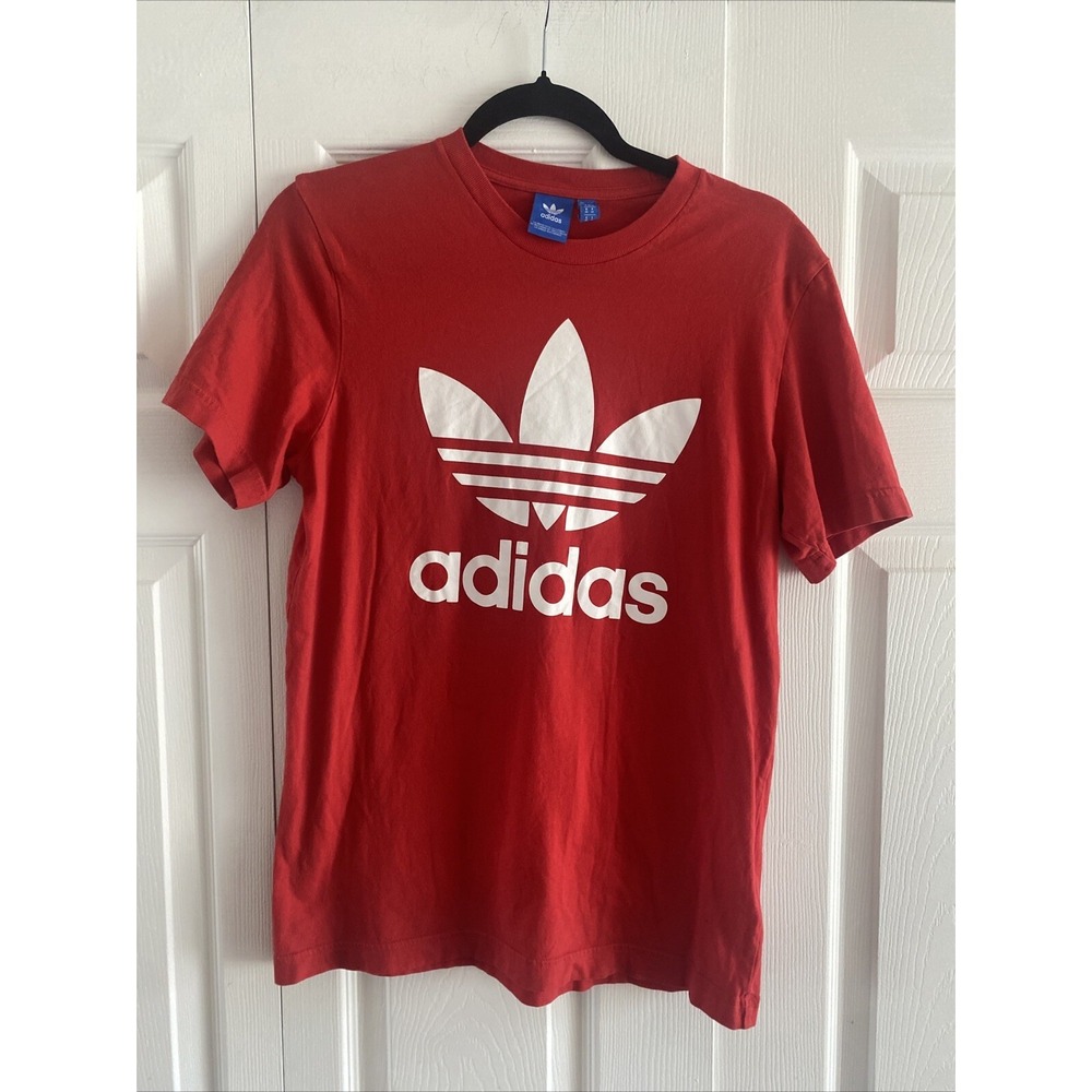 Adidas Originals Trefoil Graphic‎ Tee Mens Size M Red Short Sleeve Cotton Logo